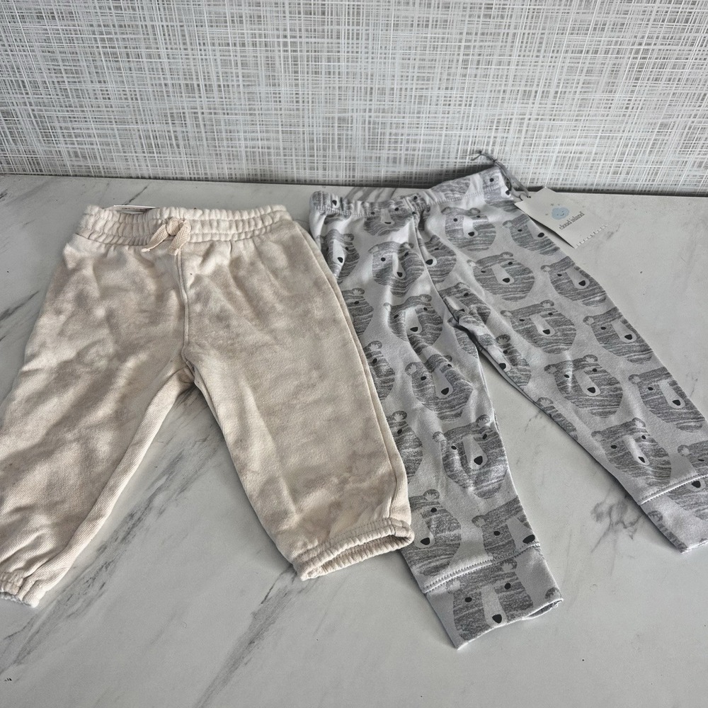 Baby‎ Sweatpants Joggers Bundle of 2 Unisex 12 Month & 6 Month Pants New!  BxOO